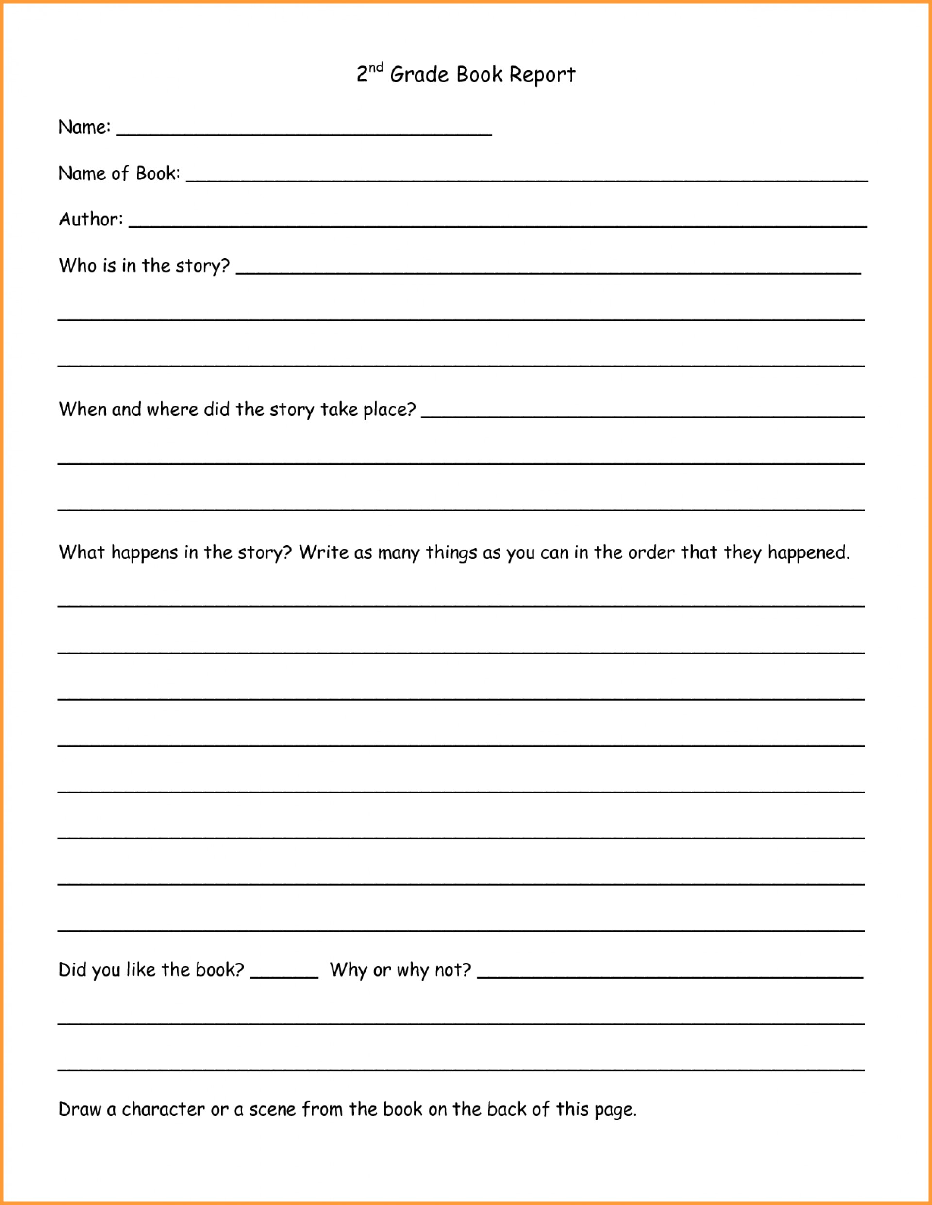 Wondrous Free Book Report Templates Template Ideas 2Nd Grade Throughout Book Report Template High School