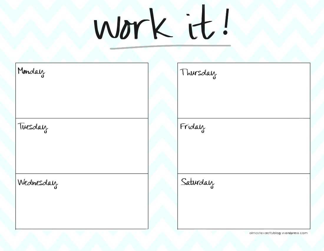 Workout Schedule Template Planner Pdf Weekly Excel Google Pertaining To Blank Workout Schedule Template