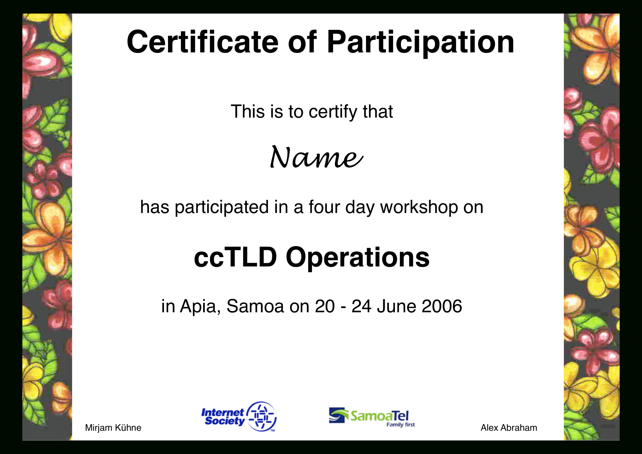 Workshop Participation Certificate | Templates At Pertaining To Certificate Of Participation In Workshop Template