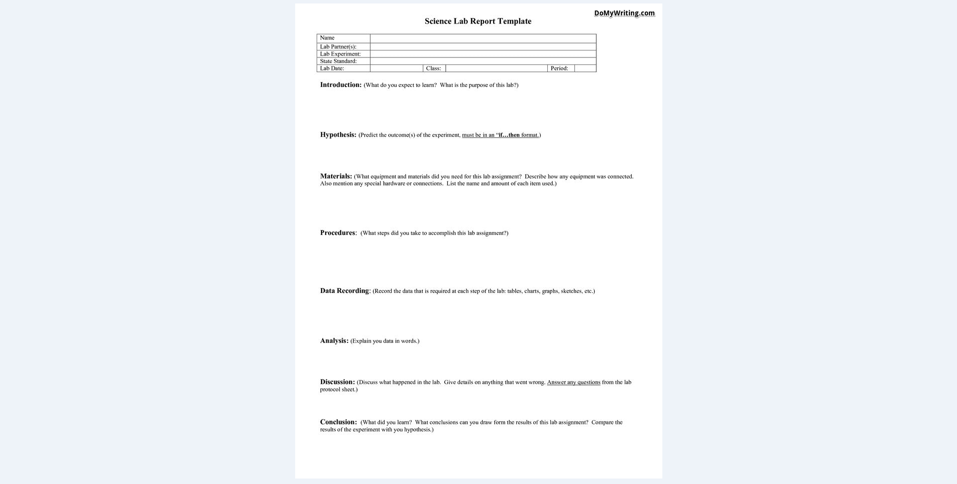 Writing A Lab Report: Everything A Student Should Know To Intended For Lab Report Template Middle School