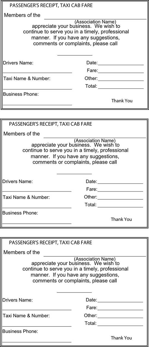 Yellow Cab Receipt Template ] – Taxi Receipt Templates Free Inside Blank Taxi Receipt Template