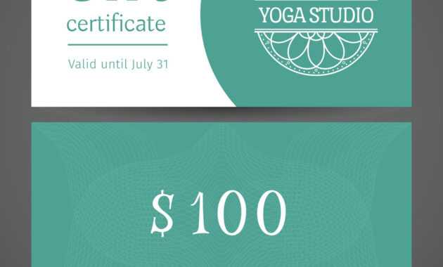 Yoga Studio Gift Certificate Template for Yoga Gift Certificate Template Free