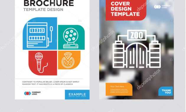 Zoo Brochure Flyer Design Template — Stock Vector with regard to Zoo Brochure Template