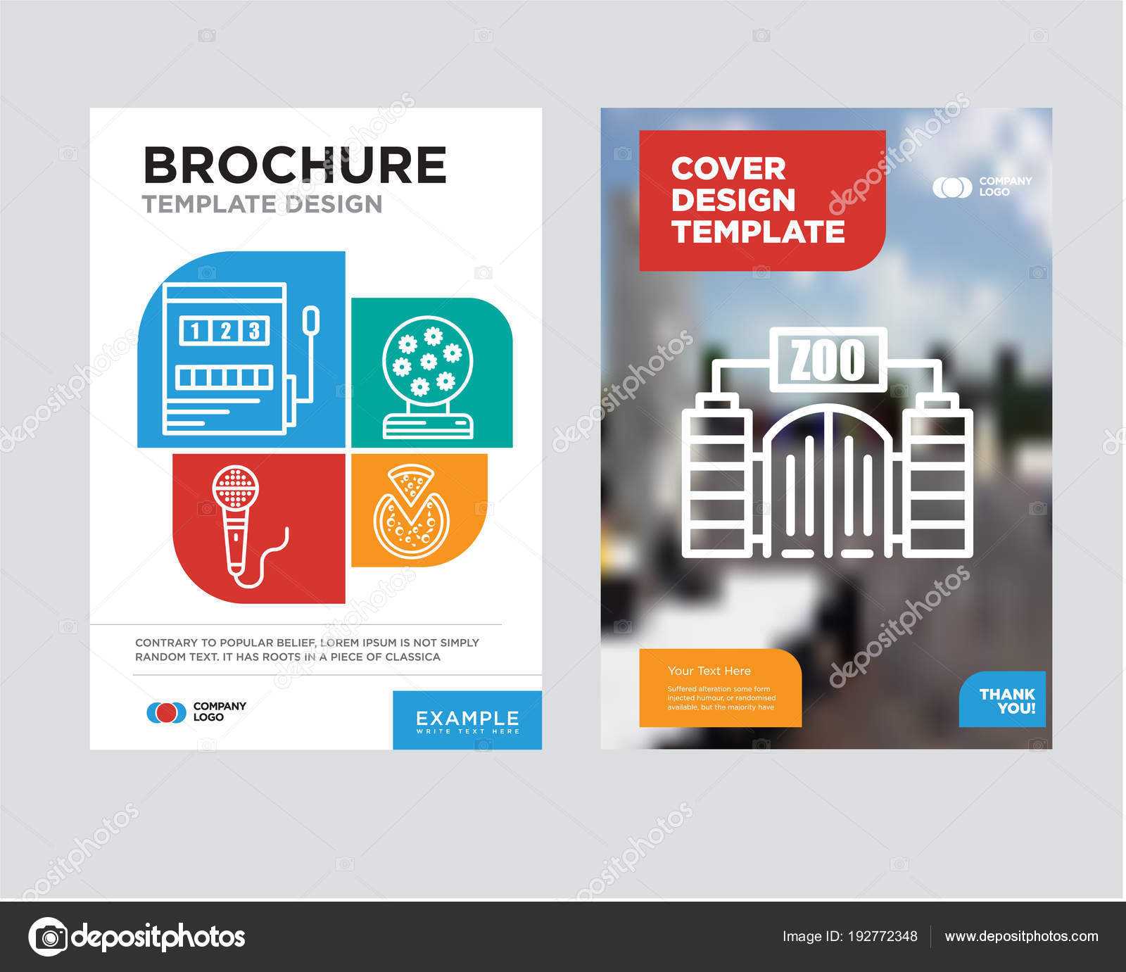 Zoo Brochure Flyer Design Template — Stock Vector With Regard To Zoo Brochure Template