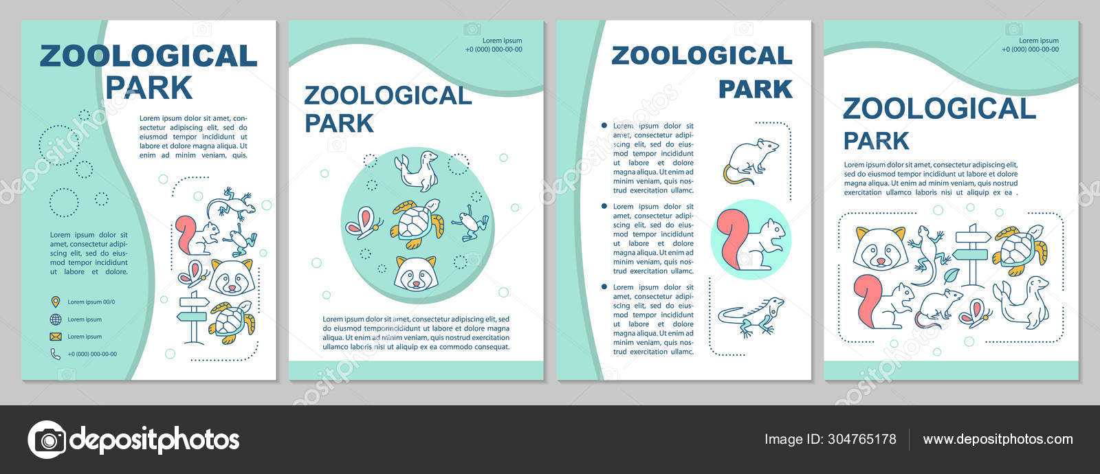 Zoological Park Brochure Template Layout. Animals Species Within Zoo Brochure Template